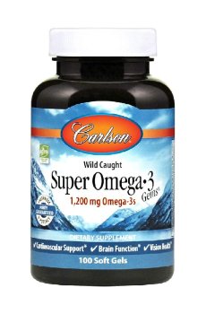 Супер омега-3 Carlson Super Omega-3, 1200 мг, 100 желатиновых капсул