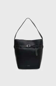 Женская черная сумка BUCKLE MEDIUM BUCKET Черный ONESIZE Calvin Klein LV04F3551G