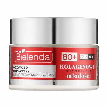 Питательный и восстанавливающий крем для лица Bielenda Collagen Youth Stimulator Cream 80+ против морщин, 50 мл Питательный и восстанавливающий крем для лица Bielenda Collagen Youth Stimulator Cream 80+ против морщин, 50 мл