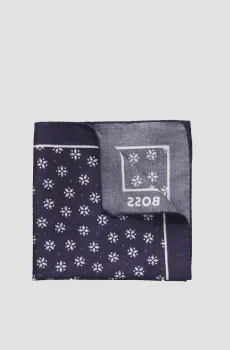 Мужской темно-синий платок с узором Синий ONESIZE BOSS 50532788;404