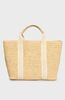 Женская бежевая сумка TH SPRING LOGO TOTE Бежевый ONESIZE Tommy Hilfiger AW0AW17196
