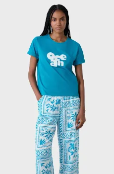 Женская голубая футболка ELLA Голубой XS Etam 6552559