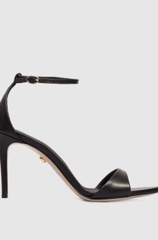 Черные кожаные босоножки