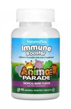 Мультивитамины для детей NaturesPlus Animal Parade Kids Immune Booster со вкусом тропических ягод, 90 жевательных таблеток