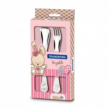 Детский набор столовых приборов TRAMONTINA Baby Le Petit Pink (вилка, 1 шт + ложка, 1 шт) (66973/015) Детский набор столовых приборов TRAMONTINA Baby Le Petit Pink (вилка, 1 шт + ложка, 1 шт) (66973/015)