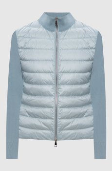 Голубая комбинированная куртка с логотипом