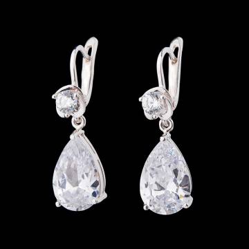 Серьги серебряные с фианитами 121003 Серьги серебряные с фианитами 121003