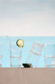 Набір склянок з рифленням 4 pack - clear