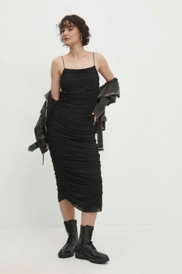 Платье Answear Lab цвет чёрный maxi облегающая Платье Answear Lab цвет чёрный maxi облегающая