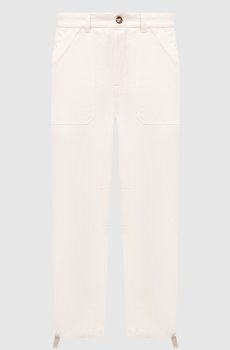 Бежевые брюки с льном