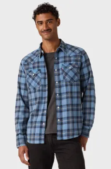 Мужская голубая рубашка в клетку Голубой M Levi’s® 85744;0130