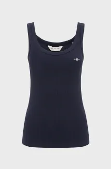 Женская темно-синяя майка RIBBED TANK Синий L Gant 4201349