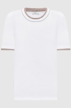Белая футболка с цепочкой мониль и люрексом