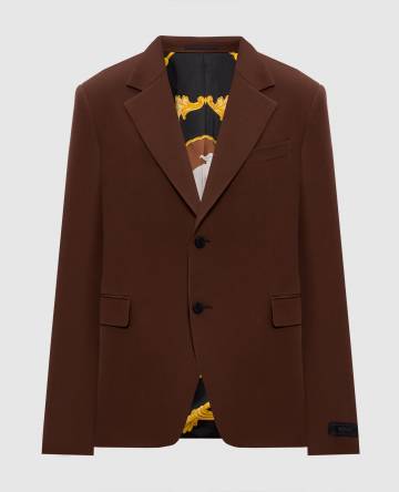 Коричневый пиджак из шерсти