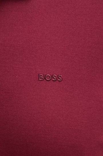 Хлопковый лонгслив BOSS цвет бордовый однотонный 50468392 Хлопковый лонгслив BOSS цвет бордовый однотонный 50468392