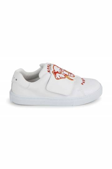 Детские кожаные кроссовки Kenzo Kids цвет белый Детские кожаные кроссовки Kenzo Kids цвет белый