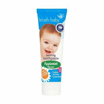 Детская зубная паста при прорезывании зубов Brush-Baby Applemint Flavour Teething Toothpaste 0-2 лет, 50 мл Детская зубная паста при прорезывании зубов Brush-Baby Applemint Flavour Teething Toothpaste 0-2 лет, 50 мл