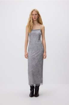 Reserved - Міді-сукня з аплікаціями - світло-сірий - 948GA-09X