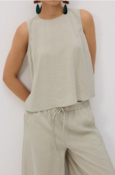 Reserved - Гладкий топ із високим вмістом модалу - блідо-зелений - 580FB-07X