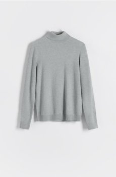 Reserved - Бавовняна водолазка - світло-сірий - 3516C-09M