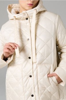 Квітовий плащ з регульованим капюшоном - кремовий