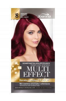 Оттеночный шампунь для волос Joanna Multi Effect Color Keratin Complex 06 Red Cherry, 35 г