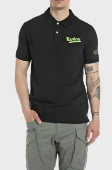 Мужское черное поло Черный XL Replay M6783 .000.21868
