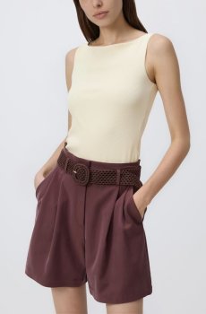 Reserved - Шорти з плетеним ременем - коричневий - 071JL-88X