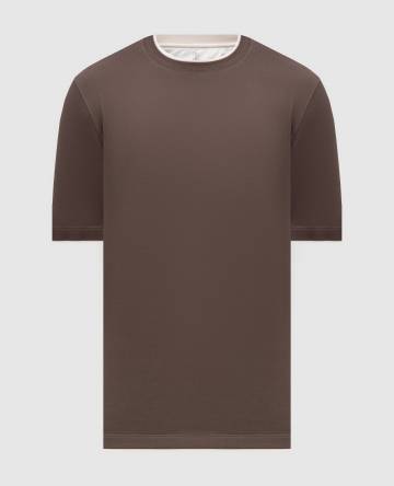Коричневая футболка с эффектом наложения слоев