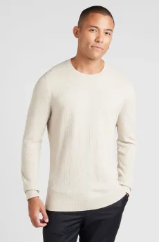 Мужской бежевый джемпер DC BASKETWEAVE CREW NECK Бежевый L Tommy Hilfiger MW0MW35685