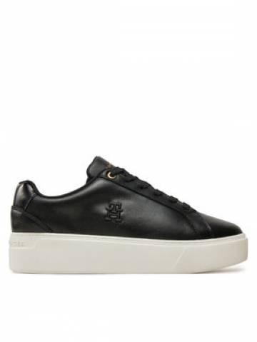 Tommy Hilfiger Снікерcи Th Platform Court Sneaker FW0FW08614 Чорний Tommy Hilfiger Снікерcи Th Platform Court Sneaker FW0FW08614 Чорний