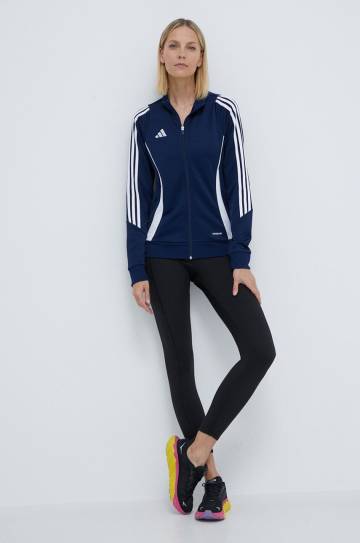 Кофта для тренинга adidas Performance Tiro 24 цвет синий с аппликацией Кофта для тренинга adidas Performance Tiro 24 цвет синий с аппликацией