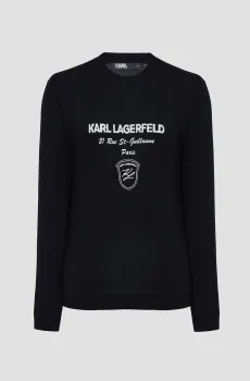 Мужской черный шерстяной джемпер Черный L Karl Lagerfeld 534399.655026;990