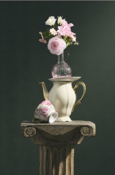 Декоративна рослина у вазі - пастельний рожевий