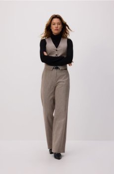 Reserved - Штани з ременем - кавовий - 661GA-84X