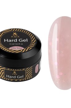 Жидкий строительный гель для ногтей F.O.X Hard Gel, Glitz Rose, 15 мл