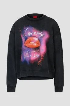 Женский черный свитшот Черный XL HUGO 50508524;002