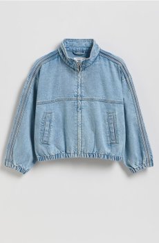 Reserved - Джинсова куртка з коміром-стійкою - синій - 299HN-50J