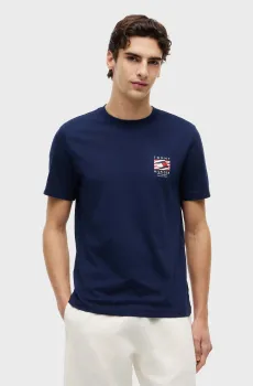 Мужская темно-синяя футболка RWB BOX FLAG Синий L Tommy Hilfiger MW0MW43390