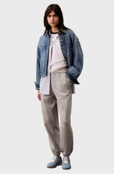 Женские серые спортивные брюки MONOLOGO FRENCH TERRY Серый S Calvin Klein Jeans LV047B235G