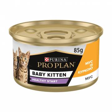 Влажный корм для котят после отлучения от матери Pro Plan Baby Kitten Healthy Start мусс с курицей, 85 г Влажный корм для котят после отлучения от матери Pro Plan Baby Kitten Healthy Start мусс с курицей, 85 г