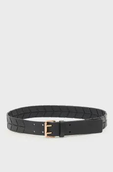 Женский черный кожаный ремень EVELYN DOUBLE Черный M AllSaints W096XD