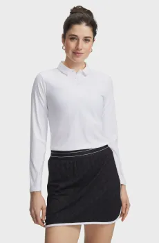 Женское белое поло UA Drive Chill LS Polo Белый M Under Armour 6009834-100