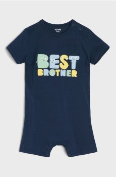 Бавовняний ромпер з написом Best Brother - темно-синій