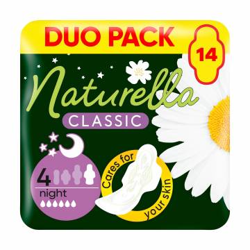 Прокладки гигиенические для критических дней Naturella Classic Night Duo, ночные, 14 шт Прокладки гигиенические для критических дней Naturella Classic Night Duo, ночные, 14 шт