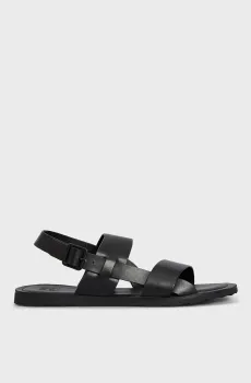 Мужские черные кожаные сандалии Черный 44 PRPY PRSBXN1201