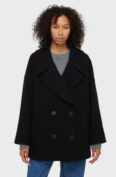 Женское черное шерстяное пальто Черный XS PRPY PWWCTDELUA007