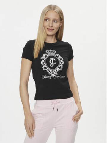 Juicy Couture Футболка Heritage Crest Tee JCWCT24337 Чорний Slim Fit Juicy Couture Футболка Heritage Crest Tee JCWCT24337 Чорний Slim Fit