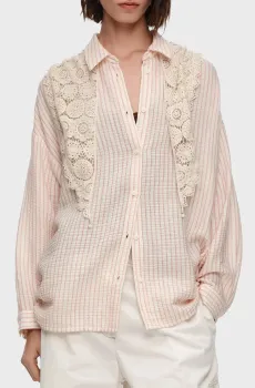 Женская розовая рубашка в полоску Розовый XS Bimba Y Lola 261BR2037.12060