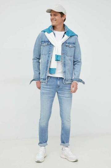 Хлопковый лонгслив Joop! цвет белый однотонный Хлопковый лонгслив Joop! цвет белый однотонный
